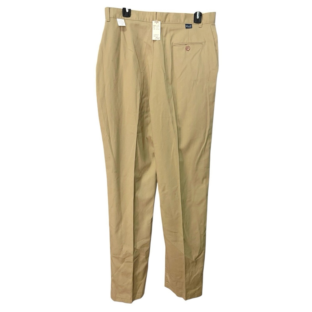 Wheels by Wilkins Size 15 Tan Chino Trousers High Waist Cotton Blend Vintage 90s